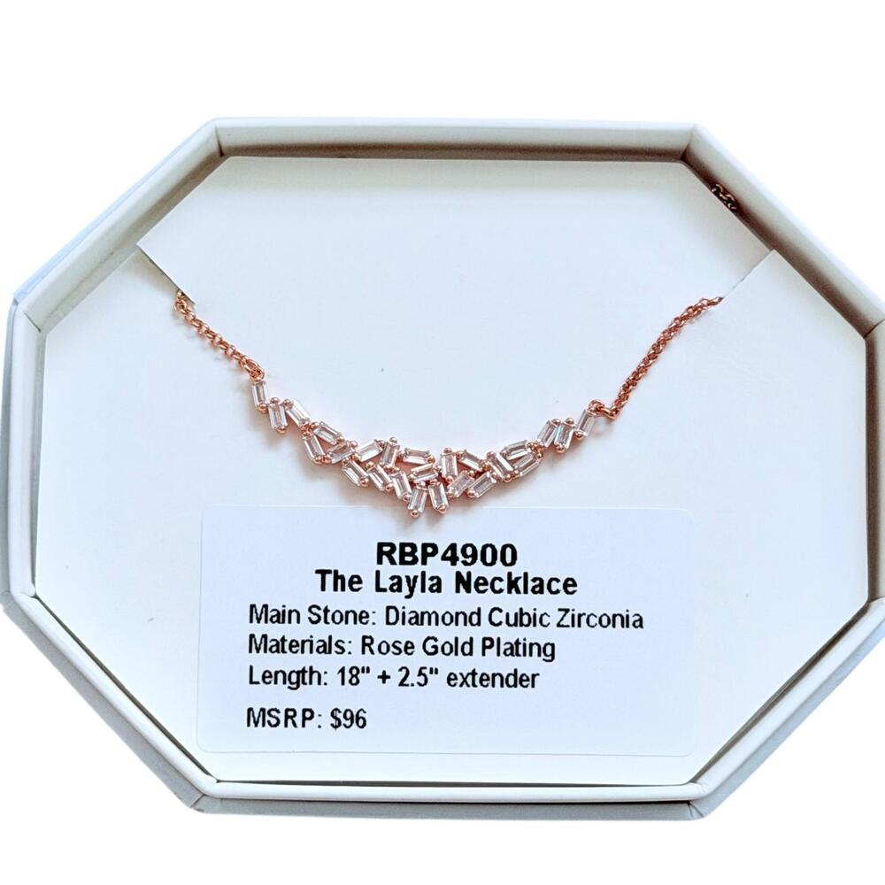 Bomb Party "The Layla Necklace" Clear CZ on Rose Gold RBP4900 RETRO